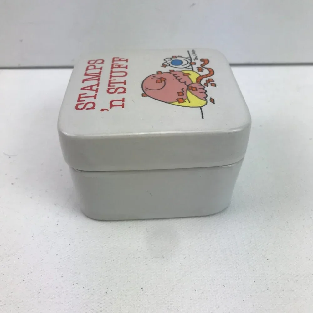 Ziggy Tom Wilson Stamps 'N Stuff Square Glass Trinket Dish Organize